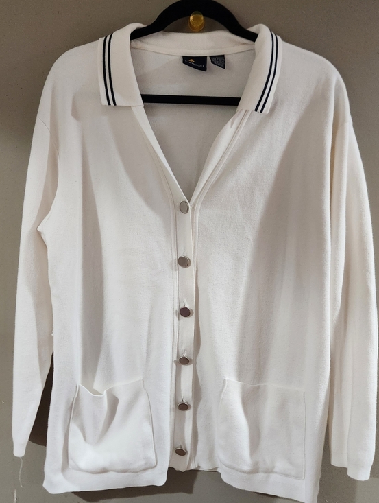 Liz Claiborne Sweaters - Lizsport Vintage Cardigan Minimalist White Size L